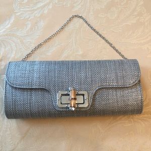 SOLD! Beautiful Gray with Gold Tone fashion clutch. Cleaned inside and out.❤️